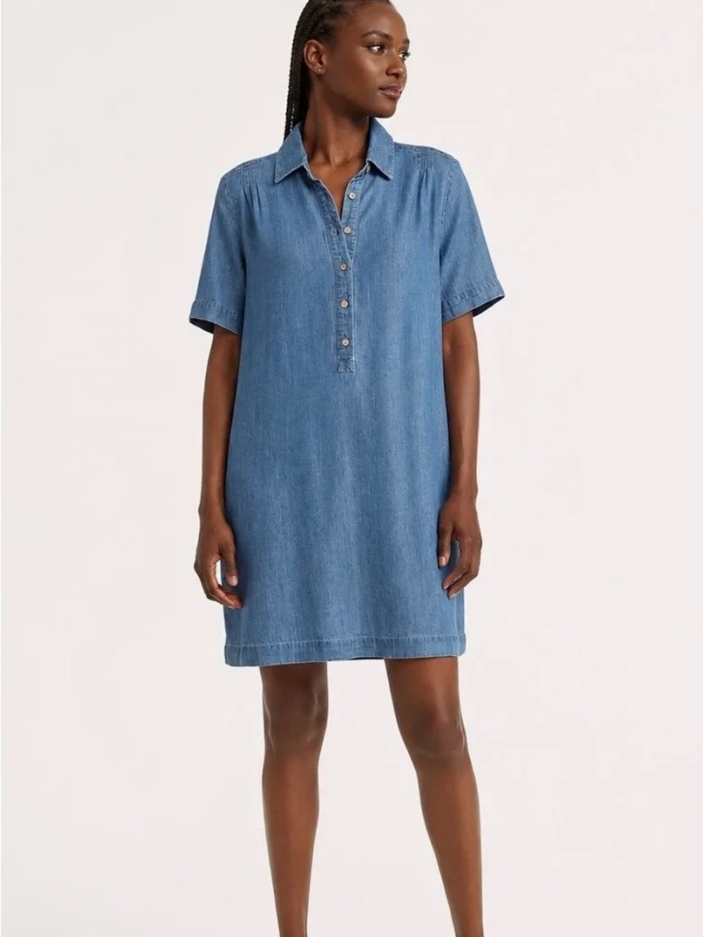 Faherty Hana Chambray Dress Sz Med
